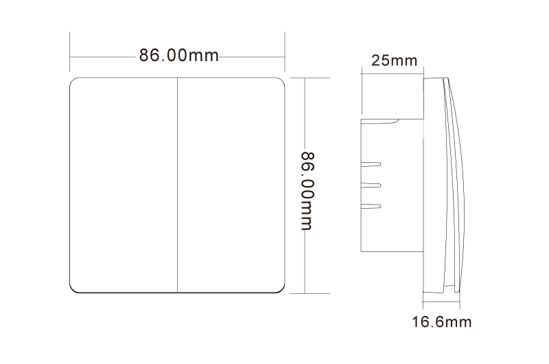 Controller Tip Intrerupator Simplu Kinetic Energy Fara Nul, 1 Canal, RF433 3 dimensiuni controller tip intrerupator kinetic energy