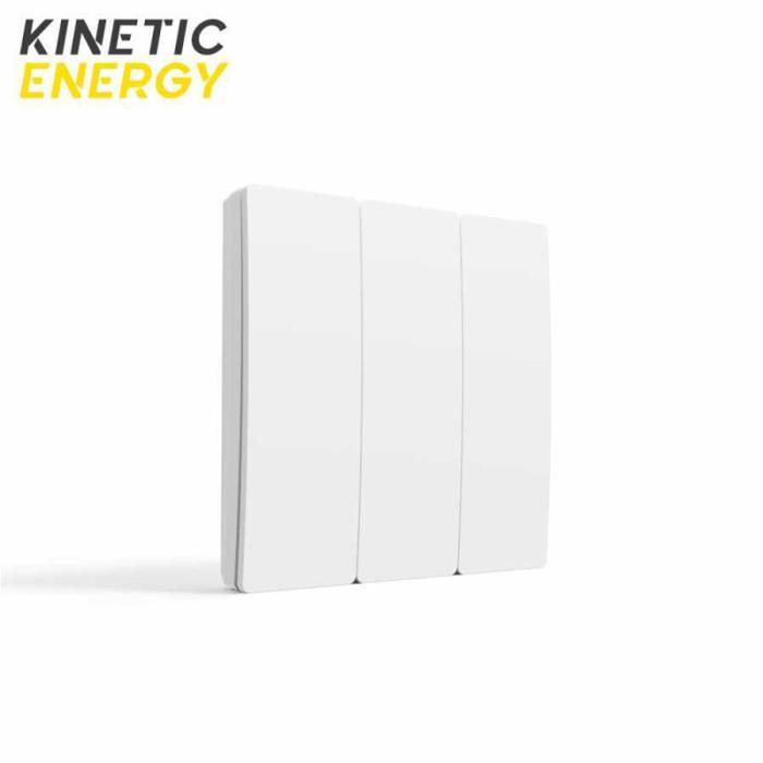 Întrerupător Wireless triplu cu revenire Kinetic Energy 1 intrerupator wireless triplu cu revenire alb kinetic energy es2354