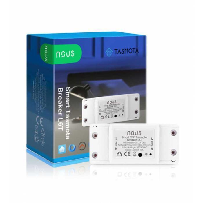 Nous L6T Releu 1 Canal WiFi Tasmota 10A 1 releu smart 1 canal wifi tasmota 10a nous l6t 01