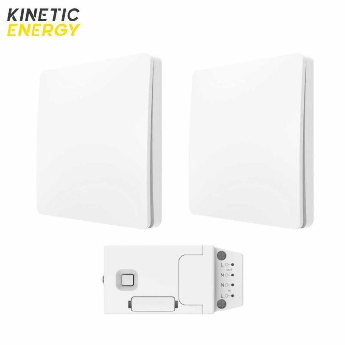 Kit Cap-scară - 2 Întrerupătoare Simple Kinetic Energy + Controller 1 Canal, 5a, RF433 1 kit cap scara controller 1 canal 2 intrerupatoare simple kinetic energy erc602 2es2154