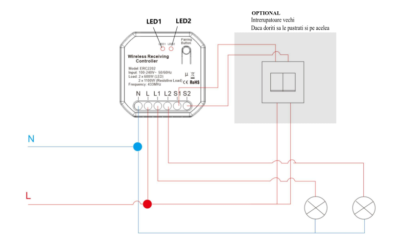 Controller Kinetic Energy, 2 Canale, 2x5a, WiFi + RF433, Tuya 4 schema instalare controller kinetic energy 2 canale kerc2202 w