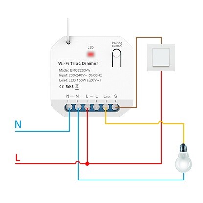 Controller Kinetic Energy, 1 Canal, 1,5a, Dimmer WiFi + RF433 Tuya 4 schema montaj controller kinetic energy erc2203 w 01 1