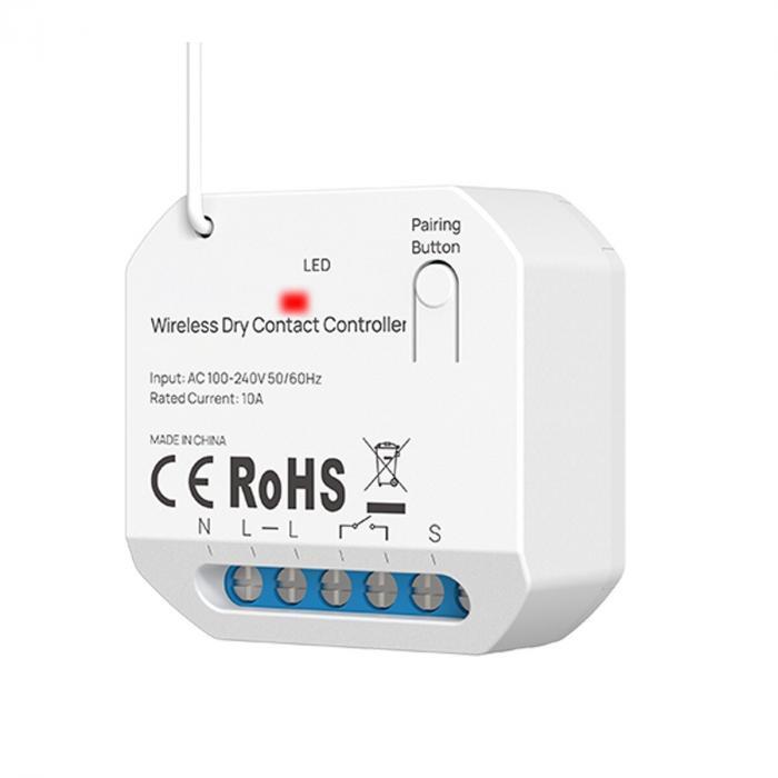 Controller Smart Kinetic Energy, 1 Canal Dry Contact 10A, 230V AC, WiFi+RF433 Tuya 1 controller kinetic energy 1 canal dry contact 10a 230 vac wifi rf433 kerc2204 w